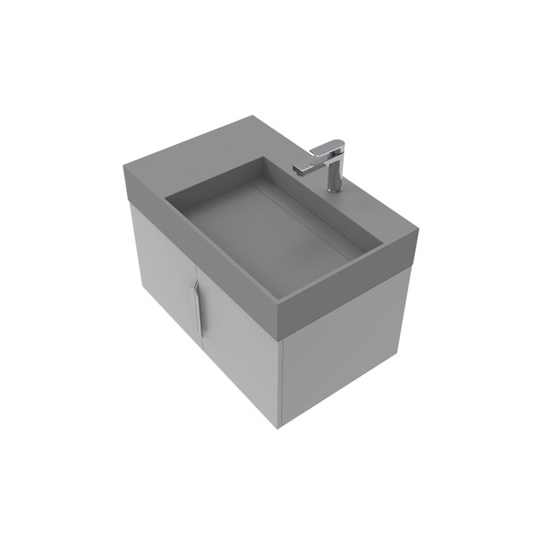 Castello Usa Amazon 30-inch Gray Right Vanity Set with Gray Top and Chrome Handles CB-MC-30G-CHR-2056R-GR - main